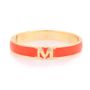 Coral And Gold "M" Hinged Bracelet