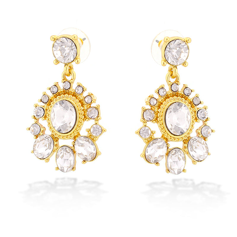 Gold-Tone Metal Simulated Crystal Earring