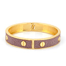 Gold-Tone Metal Turquoise Love Hinged Bracelets