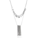 Silver-Tone Metal 2 Row Neckalce