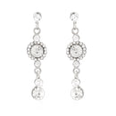 Silver Tone Crystal Earrings
