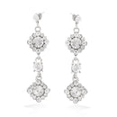Silver Tone Crystal Earrings