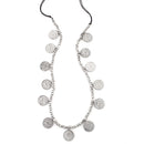 Rhodium-Tone Metal Coin Necklace