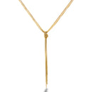 Gold-Tone Three Row Chain Long Necklace