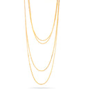 Gold-Tone White Crystal Long Chain Necklace