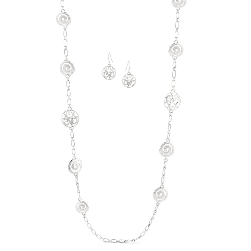 Silver-Tone Necklace And Earring Set