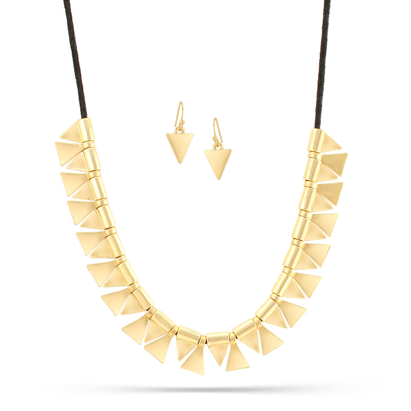 Gold-Tone Metal Triangke Necklace