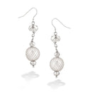 Silver-Tone Metal Crystal Earrings