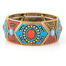 Gold-Tone Metal Mult Icolor Stretch Bracelets