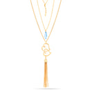 Gold-Tone Metal 3 Layered Tassel Necklace