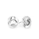 Rhodium Tone Metal Love Knot Post Eaerrings