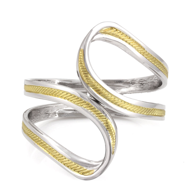 Silver-Gold-Tone Metal Hinged Bracelets