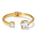 Gold-Tone Metal White Crystal Hinged Bracelets