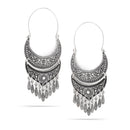 Taza-Antique Silver-Tone Metal Drop Earrings