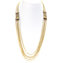 Tazza-Gold-Tone Metal Multi Layered Chain Adjustable Lobster Claw Closure Necklaces