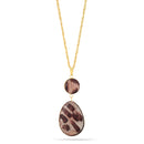 Taza-Gold-Tone Metal Animal Print Pendant Necklace