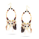 Gold-Tone Metal Mix Beads Tassel Earrings