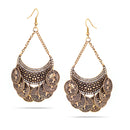 Antique Gold-Tone Metal Coins Drop Earrings