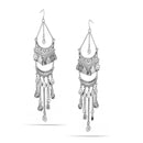 Tazza Anique Silver-Tone Metal Teardrop Tassel Earrings