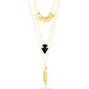 Tazza-Gold-Tone Metal Three Layered Necklaces
