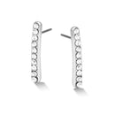 Rhodium-Tone Metal Crystal Styd Earrings