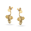 Tazza-Gold-Tone Metal Elephant Stud Earrings