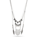 Silver-Tone Metal Multilayered Adjustable Lobster Closure Necklaces