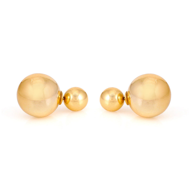 Gold-Tone Metal Round Stud Earrings