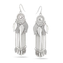 Rhodium-Tone Metal Tassel Earrings