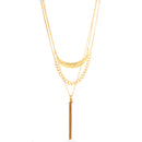 Gold-Tone Metal Adjustable Lobster Claw Closure Layered Necklaces