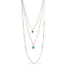 Gold-Tone Metal Turquoise And Crystal Adjustable Lobster Claw Closure Layered Necklaces
