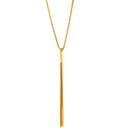 Gold-Tone Metal Snake Chain Adjustable Lobster Claw Closure Tassel Necklace 