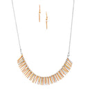 Silver-Gold-Rosegold-Tone Metal Earrings And Adjustable Lobster Closure Necklaces Set