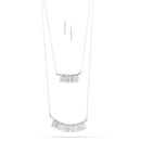 Rhodium-Tone Metal Two Layered Adjustable Lobster Claw Closures Necklaces And Earrings Set