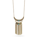 Gold-Tone Metal Turquoise Adjustable Lobster Claw Closuretassel Neckalces