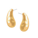 Gold-Tone Metal Hammered Teardrop Earrings