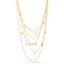 Gold-Tone Metal Adjustable Lobster Claw Closures Necklaces And Earrings Set