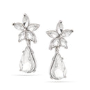 Rhodium-Tone Metal Crystalteardrop Earrings