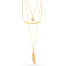 Gold-Tone Metal Set Of 3 Adjustable Lobster Claw Closures Necklaces 