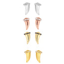 Gold-Rose Gold-Silver-Tone Metal Crystal Stud Earrings