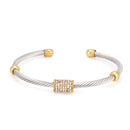 Gold-Silver-Tone Metal Crystal Cuff 