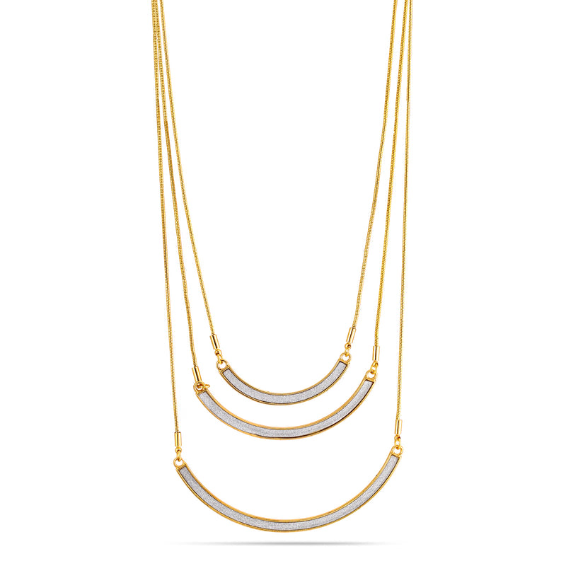 Gold-Tone Metal Glittering  Adjustable Lobster Claw Closure Layered Necklaces