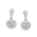 Rhodium-Tone Metal Crystal Stud Earrings