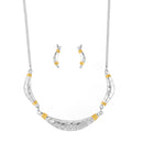 Silver-Tone Metal Earrings And Adjustable Lobster Claw Closure Necklace 