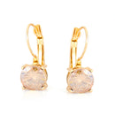 Gold-Tone Metal Champagne Crystal Drop Earrings