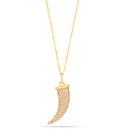 Gold-Tone Metal Crystal Horn  Adjustable Lobster Claw Closure Necklaces