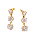 Gold-Tone Metal Crystal Drop Earrings