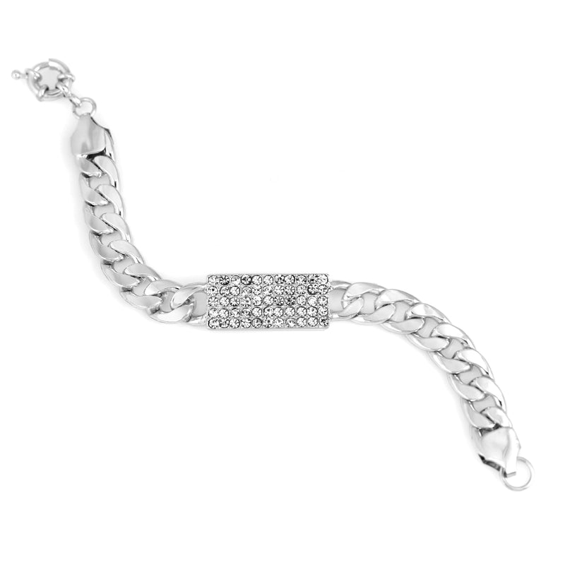 Silver-Tone Metal Crystal Wrap Around Bracelets