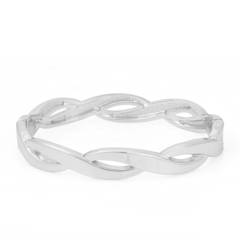 Silver-Tone Metal Hinged Bracelets