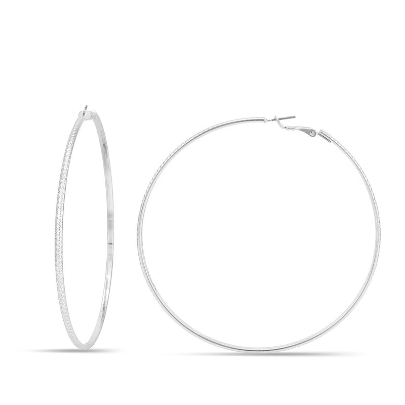 Silver-Tone Metal 85Mm Hoop Earrings